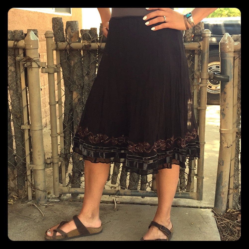 Brown Flowy Skirt